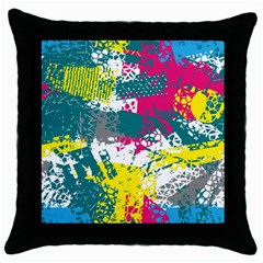 Cracked Shapes                                             Throw Pillow Case (black) by LalyLauraFLM