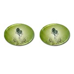 Wonderful Butterlies , Green Colors Cufflinks (Oval) Front(Pair)