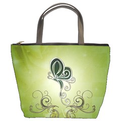 Wonderful Butterlies , Green Colors Bucket Bag by FantasyWorld7