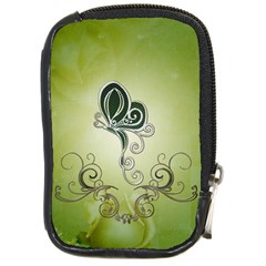 Wonderful Butterlies , Green Colors Compact Camera Leather Case by FantasyWorld7