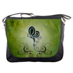 Wonderful Butterlies , Green Colors Messenger Bag by FantasyWorld7