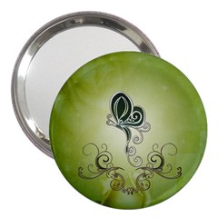 Wonderful Butterlies , Green Colors 3  Handbag Mirrors by FantasyWorld7