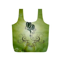 Wonderful Butterlies , Green Colors Full Print Recycle Bag (s) by FantasyWorld7