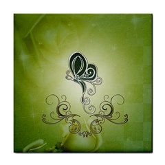 Wonderful Butterlies , Green Colors Tile Coasters by FantasyWorld7