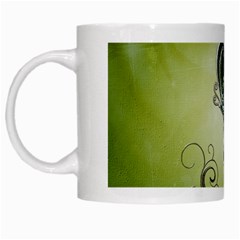 Wonderful Butterlies , Green Colors White Mugs by FantasyWorld7