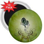 Wonderful Butterlies , Green Colors 3  Magnets (10 pack)  Front