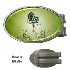 Wonderful Butterlies , Green Colors Money Clips (oval)  by FantasyWorld7