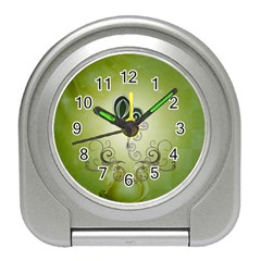 Wonderful Butterlies , Green Colors Travel Alarm Clock by FantasyWorld7