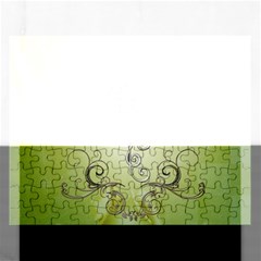 Wonderful Butterlies , Green Colors Rectangular Jigsaw Puzzl by FantasyWorld7