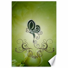 Wonderful Butterlies , Green Colors Canvas 12  X 18  by FantasyWorld7