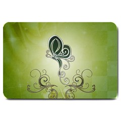 Wonderful Butterlies , Green Colors Large Doormat  by FantasyWorld7