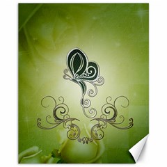 Wonderful Butterlies , Green Colors Canvas 11  X 14  by FantasyWorld7