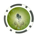 Wonderful Butterlies , Green Colors Poker Chip Card Guard Front