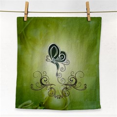 Wonderful Butterlies , Green Colors Face Towel by FantasyWorld7