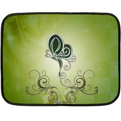 Wonderful Butterlies , Green Colors Fleece Blanket (mini) by FantasyWorld7