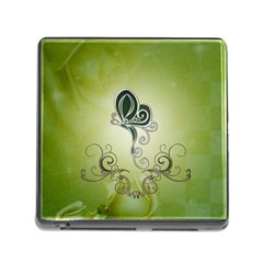 Wonderful Butterlies , Green Colors Memory Card Reader (square 5 Slot) by FantasyWorld7