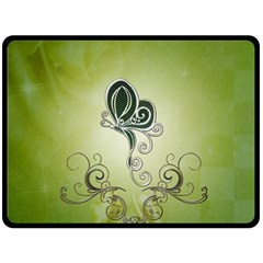 Wonderful Butterlies , Green Colors Fleece Blanket (large)  by FantasyWorld7