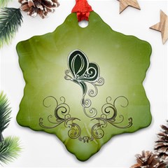 Wonderful Butterlies , Green Colors Ornament (snowflake) by FantasyWorld7