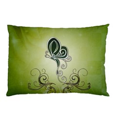 Wonderful Butterlies , Green Colors Pillow Case (two Sides) by FantasyWorld7