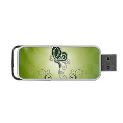 Wonderful Butterlies , Green Colors Portable Usb Flash (two Sides) by FantasyWorld7