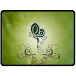 Wonderful Butterlies , Green Colors Double Sided Fleece Blanket (Large)  80 x60  Blanket Front