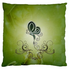 Wonderful Butterlies , Green Colors Standard Flano Cushion Case (two Sides) by FantasyWorld7