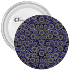 Blue Small Wonderful Floral In Mandalas 3  Buttons by pepitasart