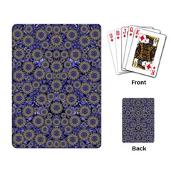 Blue Small Wonderful Floral In Mandalas Playing Cards Single Design by pepitasart