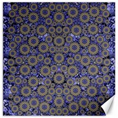 Blue Small Wonderful Floral In Mandalas Canvas 12  X 12 