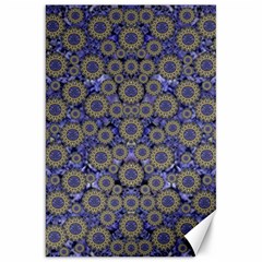 Blue Small Wonderful Floral In Mandalas Canvas 20  X 30  by pepitasart