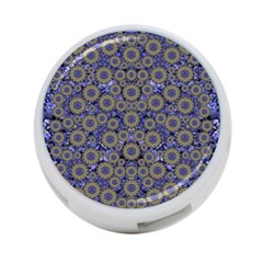 Blue Small Wonderful Floral In Mandalas 4-port Usb Hub (one Side) by pepitasart