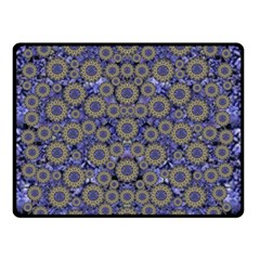 Blue Small Wonderful Floral In Mandalas Double Sided Fleece Blanket (small)  by pepitasart