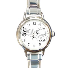 Music Partition Round Italian Charm Watch by alllovelyideas