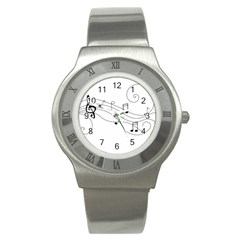 Music Partition Stainless Steel Watch by alllovelyideas