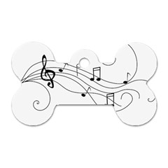 Music Partition Dog Tag Bone (two Sides) by alllovelyideas