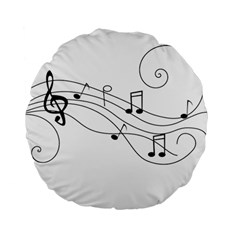 Music Partition Standard 15  Premium Flano Round Cushions by alllovelyideas