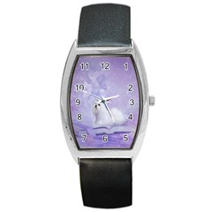 Cute Little Maltese, Soft Colors Barrel Style Metal Watch