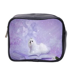 Cute Little Maltese, Soft Colors Mini Toiletries Bag (two Sides) by FantasyWorld7