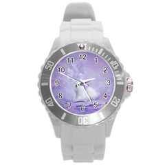 Cute Little Maltese, Soft Colors Round Plastic Sport Watch (l) by FantasyWorld7