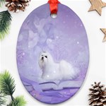 Cute Little Maltese, Soft Colors Ornament (Oval) Front