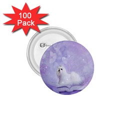 Cute Little Maltese, Soft Colors 1 75  Buttons (100 Pack)  by FantasyWorld7