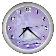 Cute Little Maltese, Soft Colors Wall Clock (silver) by FantasyWorld7