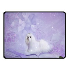 Cute Little Maltese, Soft Colors Fleece Blanket (small) by FantasyWorld7