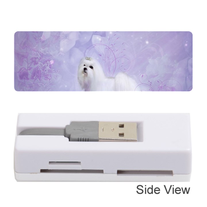 Cute Little Maltese, Soft Colors Memory Card Reader (Stick)