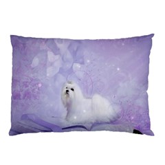 Cute Little Maltese, Soft Colors Pillow Case (two Sides) by FantasyWorld7