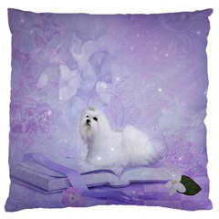 Cute Little Maltese, Soft Colors Standard Flano Cushion Case (two Sides) by FantasyWorld7