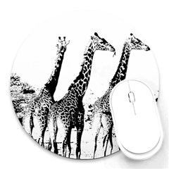 Giraffe  Round Mousepads by Valentinaart