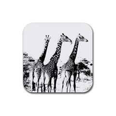 Giraffe  Rubber Coaster (square)  by Valentinaart