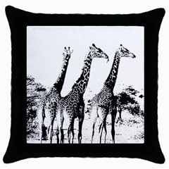 Giraffe  Throw Pillow Case (black)