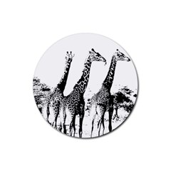 Giraffe  Rubber Coaster (round)  by Valentinaart